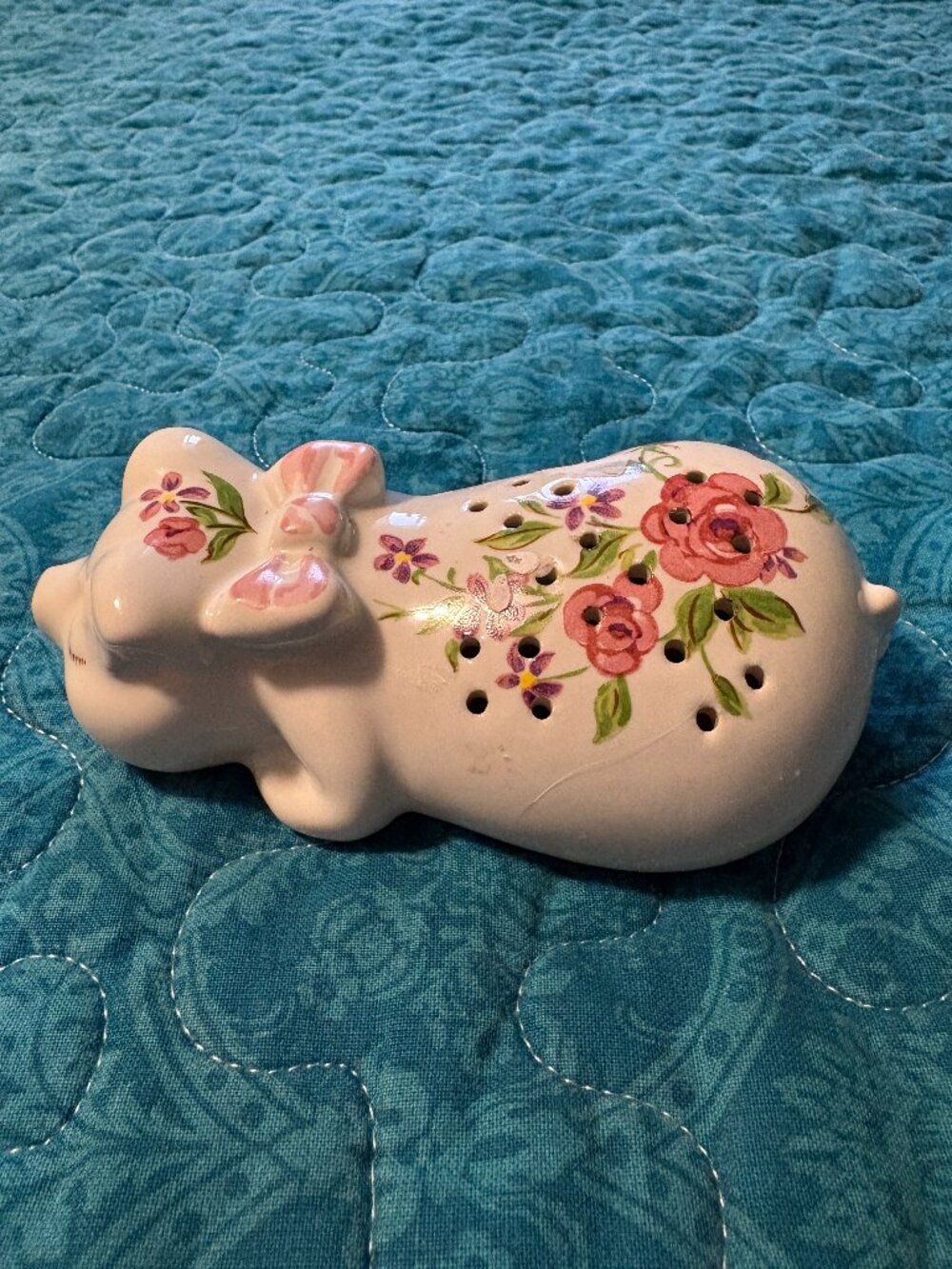 Vintage Ceramic Pig Potpourri Holder Hand made for Avon 1978